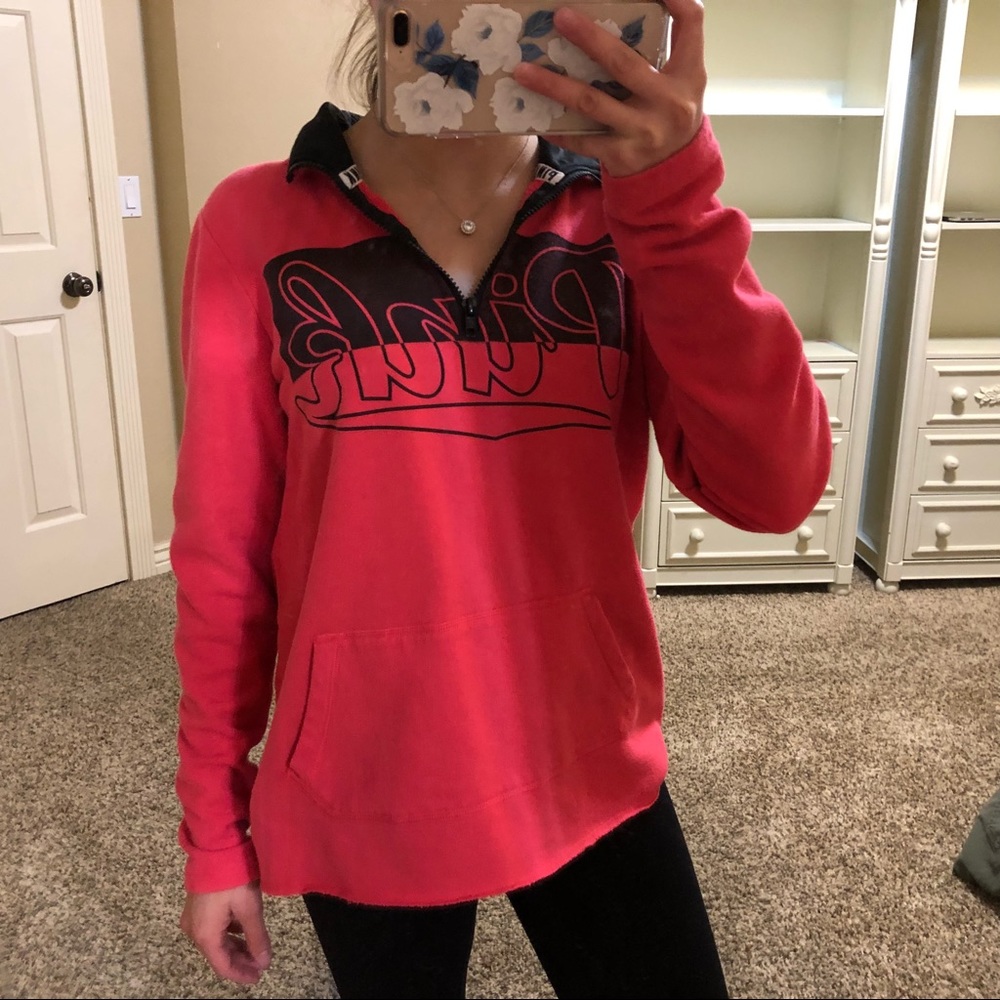 PINK half zip hoodie